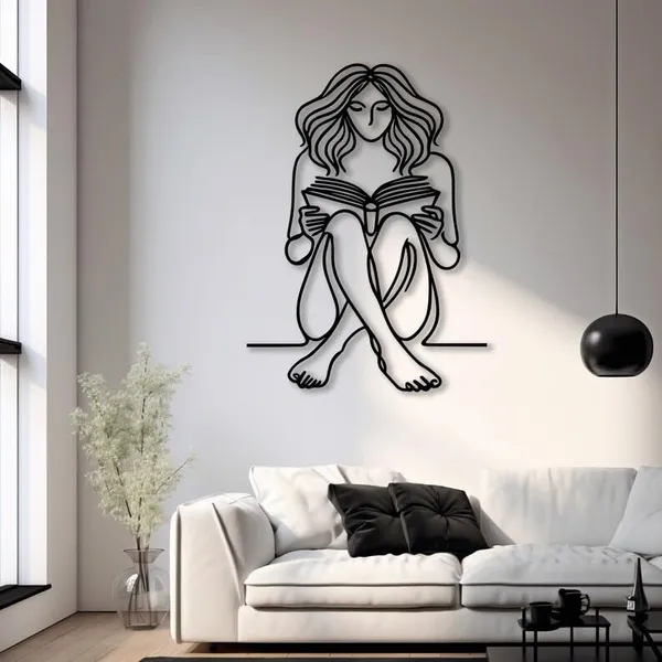 Black_Bookish_Girl_Minimalist_Line_Art_|_50L_X_27W_Cm