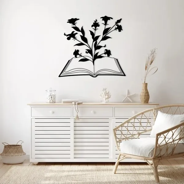 Black_Blooming_Book_Metal_Wall_Hanging_|_55L_X_50W_Cm