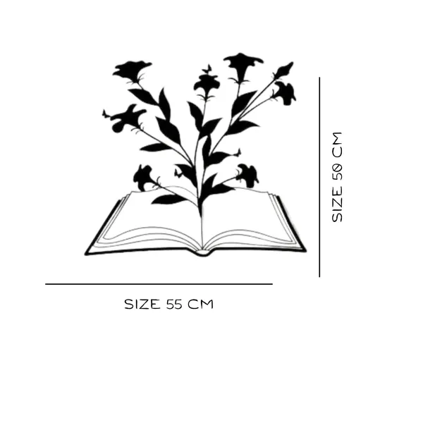 Black_Blooming_Book_Metal_Wall_Hanging_|_55L_X_50W_Cm
