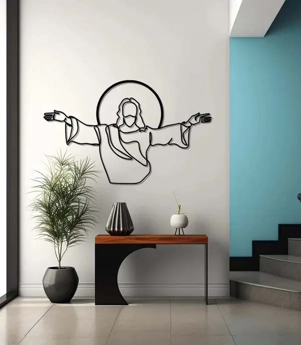 Black_Jesus_Line_Metal_Wall_Art,_|_60L_X_33W_Cm