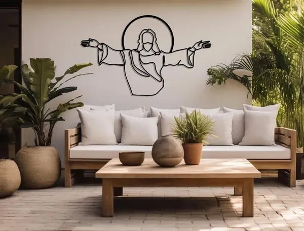 Black_Jesus_Line_Metal_Wall_Art,_|_60L_X_33W_Cm