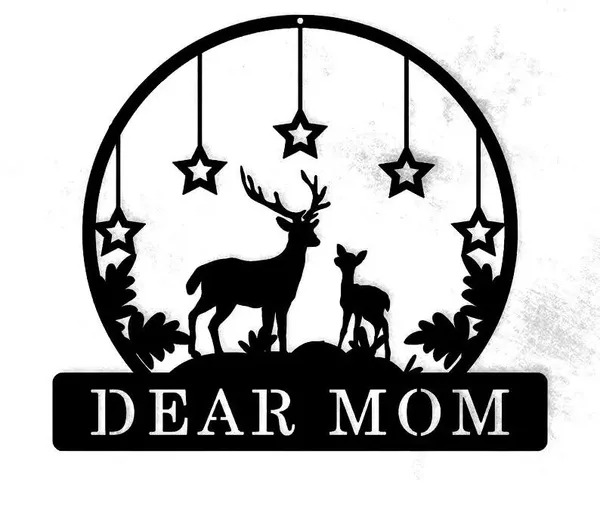 Black_Personalized_Deer_Mom_Metal_Name_Sign_|_60_X_40_X_0.5_Cm