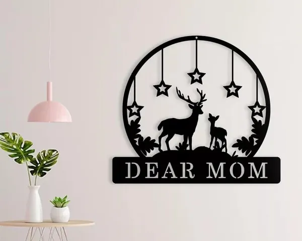 Black_Personalized_Deer_Mom_Metal_Name_Sign_|_60_X_40_X_0.5_Cm