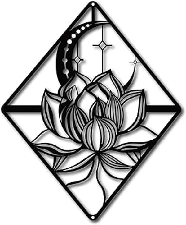 Black_Lotus_Wall_Art_Metal_Lily_Moon_Flower_Hanging_Decor_|_27L_X_25W_Cm
