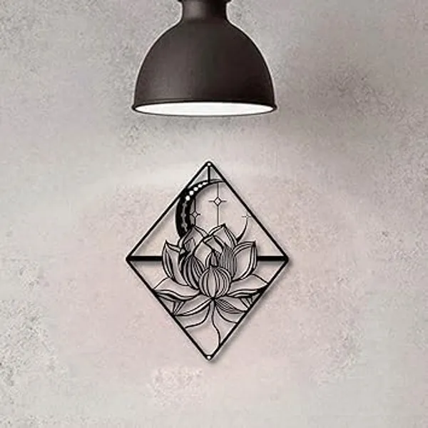 Black_Lotus_Wall_Art_Metal_Lily_Moon_Flower_Hanging_Decor_|_27L_X_25W_Cm