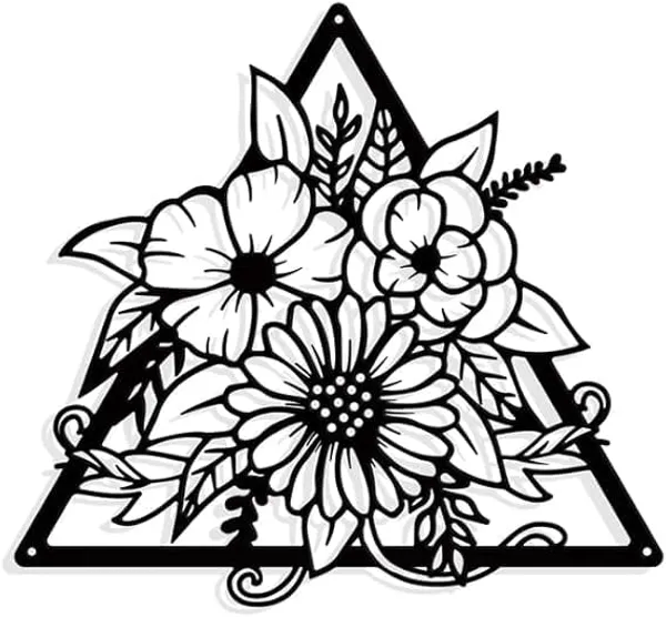 Black_Metal_Decoration_Bouquet_Design_Hollow_Triangle_Hand_For_Porch_Living_Room_Or_Outdoor_|_22.6L_X_24.2W_Cm