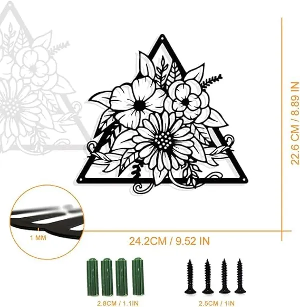 Black_Metal_Decoration_Bouquet_Design_Hollow_Triangle_Hand_For_Porch_Living_Room_Or_Outdoor_|_22.6L_X_24.2W_Cm