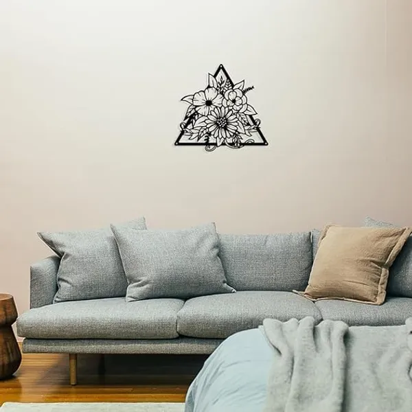 Black_Metal_Decoration_Bouquet_Design_Hollow_Triangle_Hand_For_Porch_Living_Room_Or_Outdoor_|_22.6L_X_24.2W_Cm