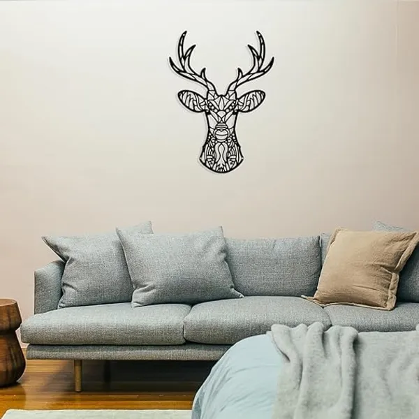 Black_Metal_Wall_Decoration_With_Deer_Head_|_28.2L_X_20.2W_Cm