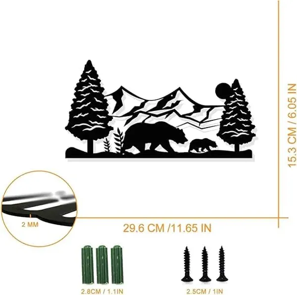 Black_Metal_Wall_Decoration_Bear_And_Mountain_Wall_Hanging_|_29.7L_X_15.5W_Cm