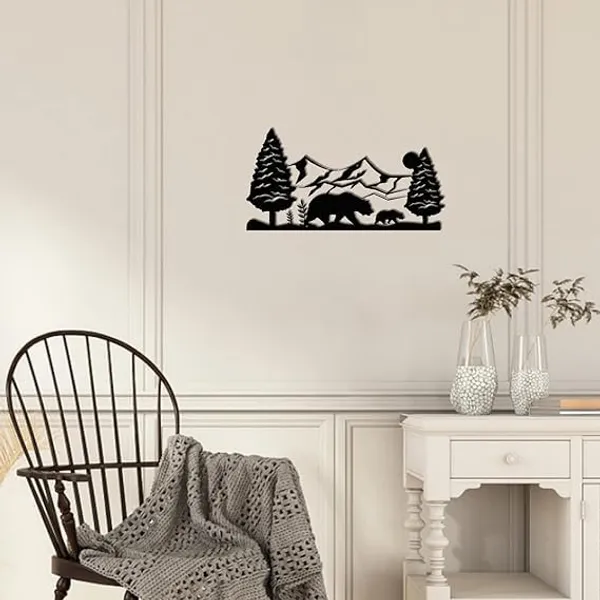 Black_Metal_Wall_Decoration_Bear_And_Mountain_Wall_Hanging_|_29.7L_X_15.5W_Cm