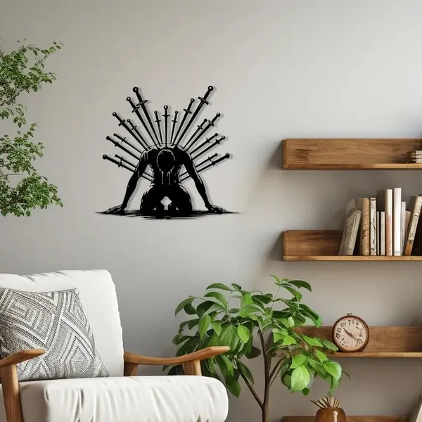 Black_Iconic_Warrior_Metal_Wall_Art_|_40L_X_20W_Cm