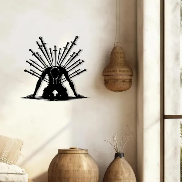 Black_Iconic_Warrior_Metal_Wall_Art_|_40L_X_20W_Cm