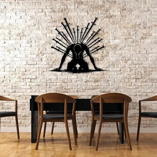 Black_Iconic_Warrior_Metal_Wall_Art_|_40L_X_20W_Cm