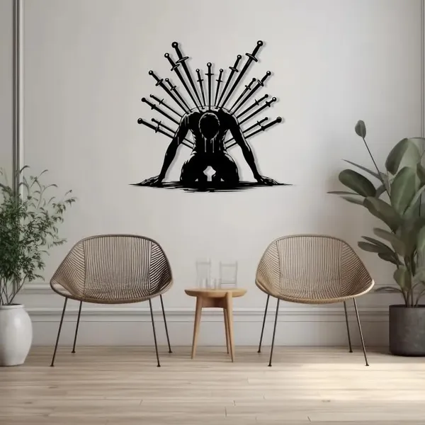 Black_Iconic_Warrior_Metal_Wall_Art_|_40L_X_20W_Cm