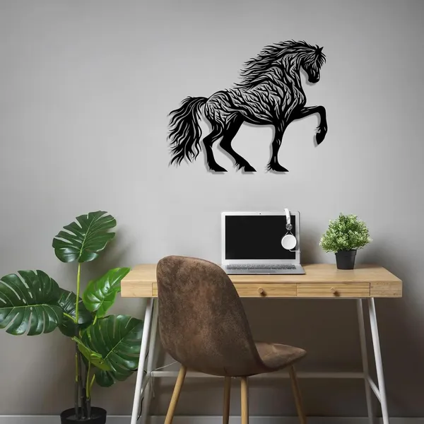 Black_Horse_Metal_Wall_Art,_Prancing_Horse_Home_Wall_Decor,_Horse_Lovers_Gift,_Unique_Birthday_Gift,_Livingroom_Metal_Wall_Art,_Christmas_Gift