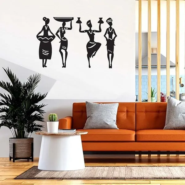 Black_Women_4_Pcs_Wall_Decor_Art_For_Living_Room_Office_Drawing_Room_Bedroom_|_50L_X_40W_Cm