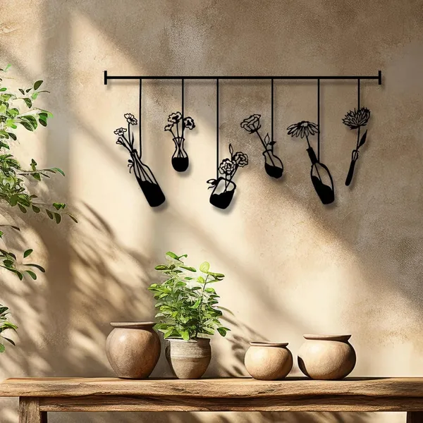 Black_Flower_Garden_Metal_Wall_Art_|_40L_X_30W_Cm
