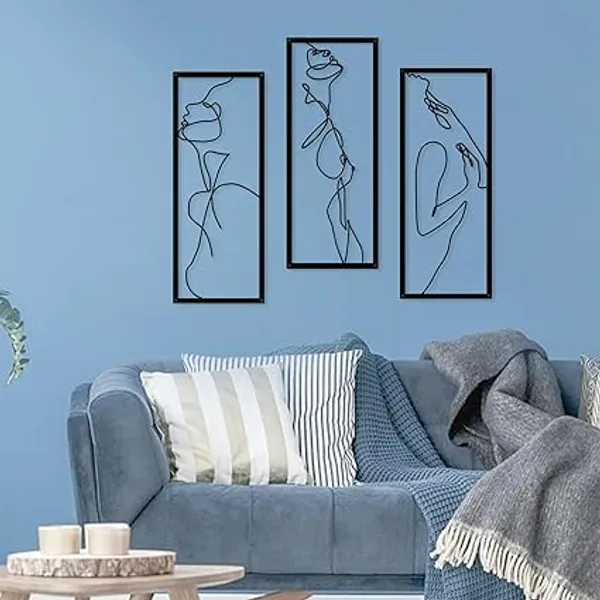 Black_3_Pieces_Wall_Art_Metal_Wall_Decor_|_50L_X_30W_Cm