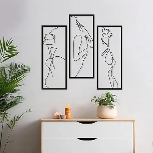Black_3_Pieces_Wall_Art_Metal_Wall_Decor_|_50L_X_30W_Cm