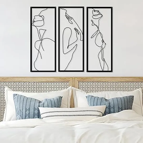 Black_3_Pieces_Wall_Art_Metal_Wall_Decor_|_50L_X_30W_Cm