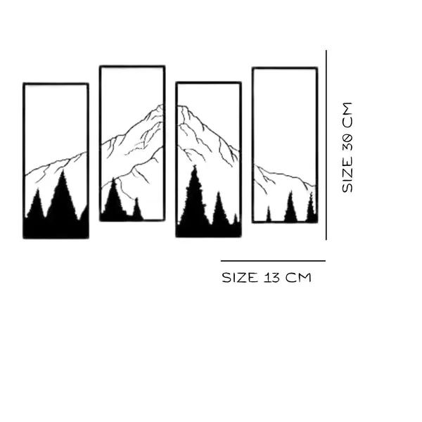 Black_4_Pcs_Metal_Mountain_And_Forest_Wall_Decorations_|_30L_X_13W_Cm