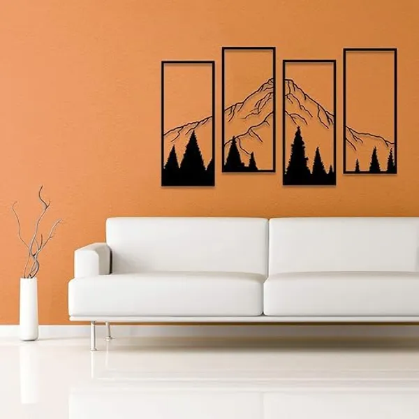 Black_4_Pcs_Metal_Mountain_And_Forest_Wall_Decorations_|_30L_X_13W_Cm