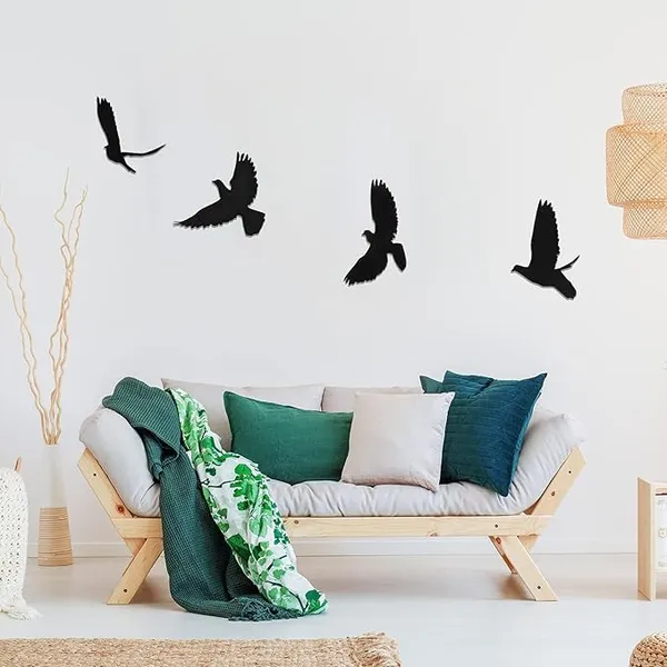 Black_4_Pieces_Flying_Bird_Wall_Sculptures_Haitian_Wooden_Birds_Wall_Art_Decor_Bird_Silhouette_Wall_Art_Bird_Metal_Wall_Art_Sign_For_Home_Living_Room_Bedroom_Kitchen_Dining_Room_Hanging_Wall_Decor,_4_Size