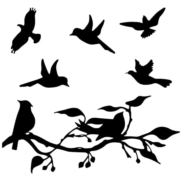 Black_2_Pieces_Birds_On_Branch_Metal_Wall_Art_Decor_|_40L_X_40W_Cm