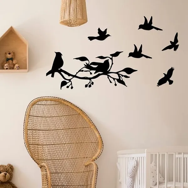 Black_2_Pieces_Birds_On_Branch_Metal_Wall_Art_Decor_|_40L_X_40W_Cm