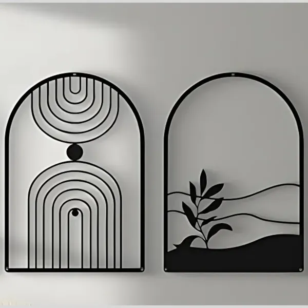 Black_4_Pack_Boho_Abstract_Metal_Wall_Decor_|_30L_X_20W_Cm