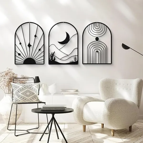 Black_4_Pack_Boho_Abstract_Metal_Wall_Decor_|_30L_X_20W_Cm