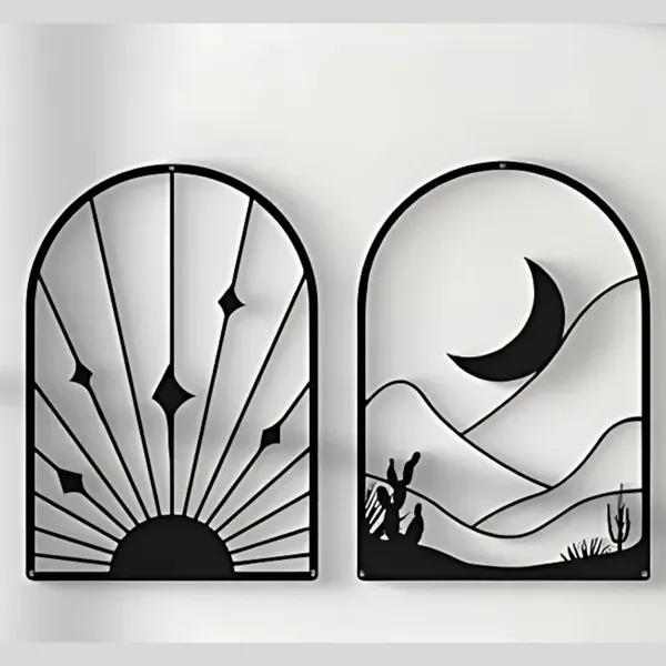 Black_4_Pack_Boho_Abstract_Metal_Wall_Decor_|_30L_X_20W_Cm