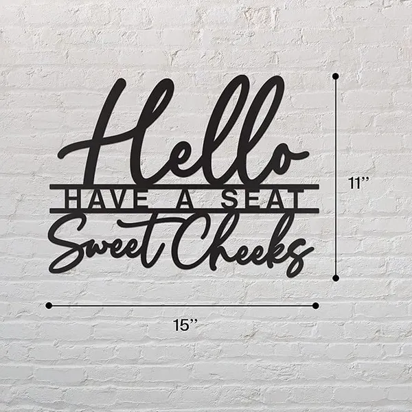 Black_Hello_Sweet_Cheeks_Metal_Wall_Decor_|_37_X_27_X_0.1_Cm