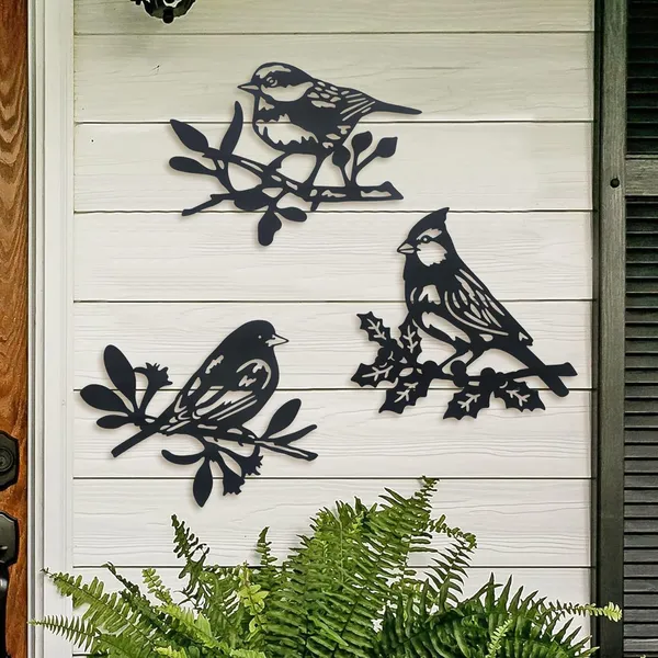 Black_Hanging_Metal_3_Pieces_Birds_On_Branch_Wall_Art_Panel_|_23L_X_21W_Cm