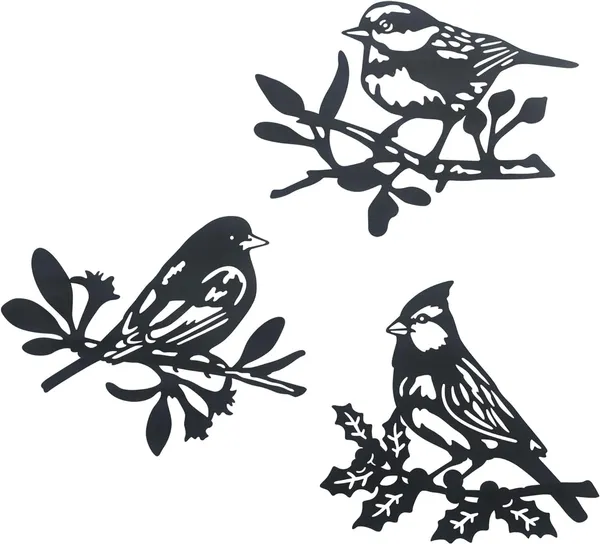 Black_Hanging_Metal_3_Pieces_Birds_On_Branch_Wall_Art_Panel_|_23L_X_21W_Cm