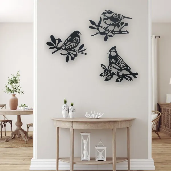 Black_Hanging_Metal_3_Pieces_Birds_On_Branch_Wall_Art_Panel_|_23L_X_21W_Cm