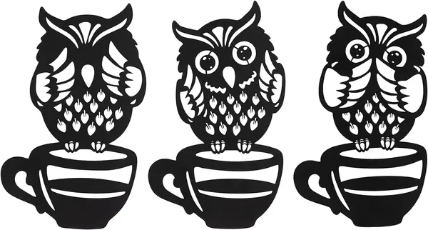 Black_Metal_Owl_Wall_Decor_With_Coffee_Cup_Design_Set_Of_3_|_28L_X_32W_Cm