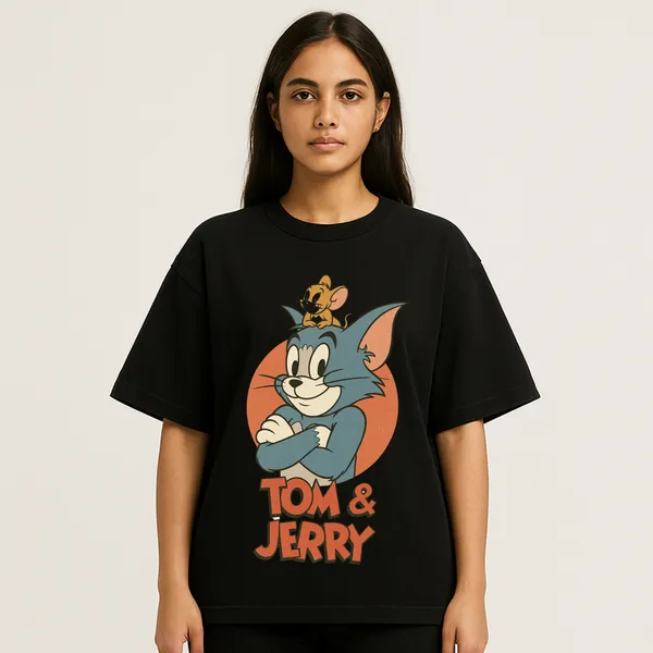 Black_Cotton_Tom_&_Jerry_-_Women_Tshirt