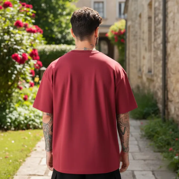 Maroon_Cotton_Cozziti_Print-_Men_Tshirt