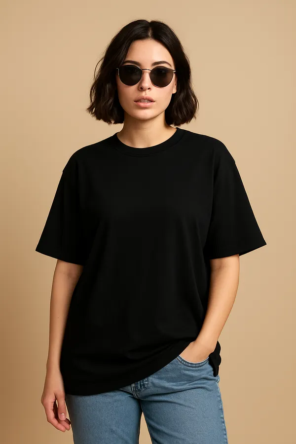 Black_Cotton_Plain_Oversize_-_Women_Tshirt