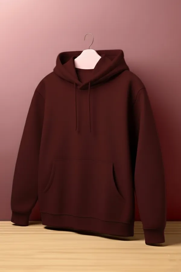 Maroon_Cotton_Fleece_Plain_Hoodie