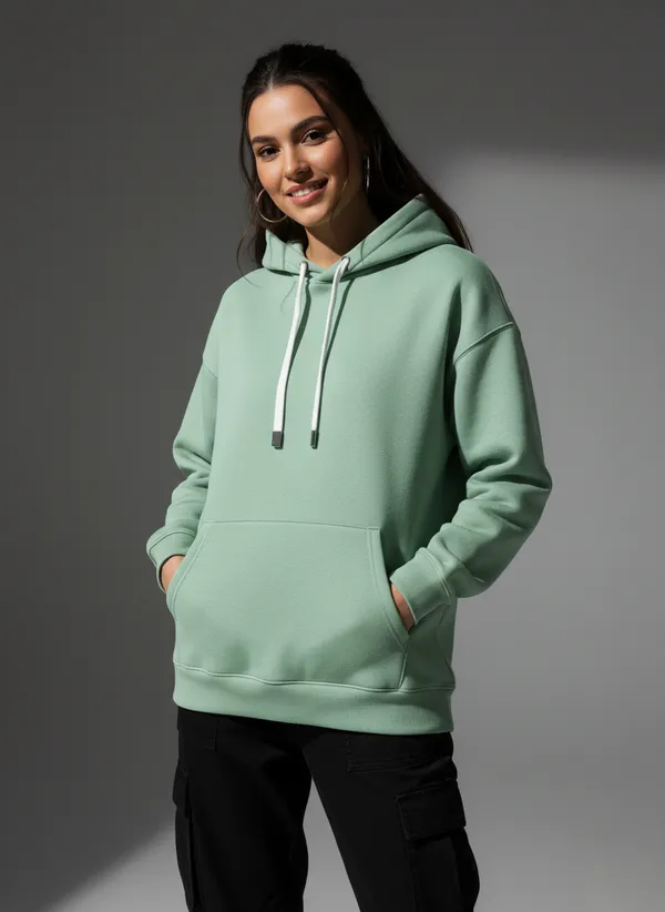 Pista_Green_Cotton_Fleece_Women_Oversize_Hoodie