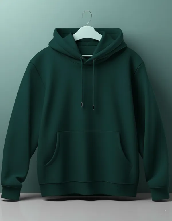 Bottle_Green_Cotton_Fleece_Plain_Hoodie