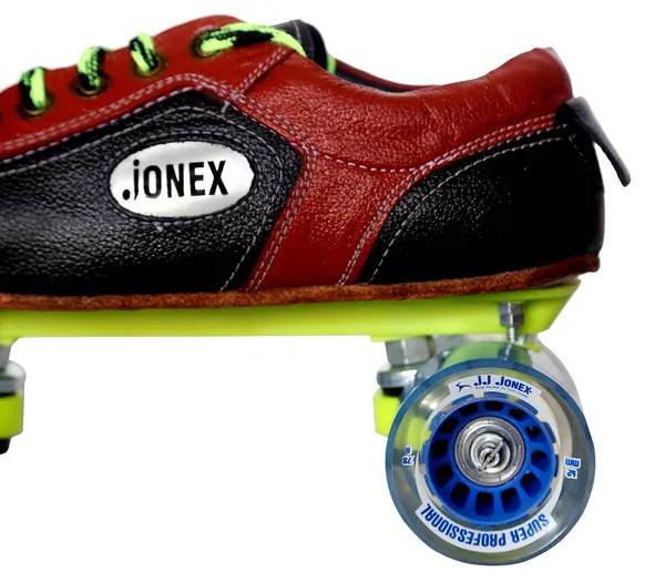 JJ_JONEX_Red_Fix_Body_Skates_Super_Professional_P.U.Shoe_Skate_Size_1_With_Skate_Bag(Ws)