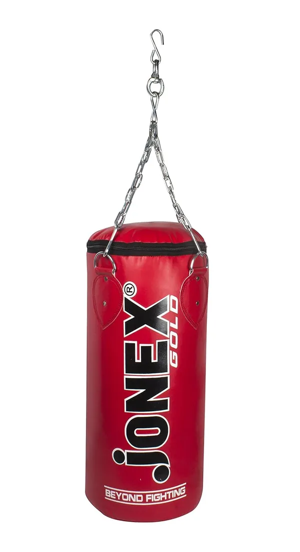 JJ_JONEX_Red_Punching_Bag,_Boxing_Unfilled_Gold_2Ft_Red_Hanging_Bag
