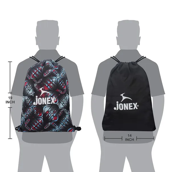 JJ_JONEX_Red_&_Grey_String_Bag_Backpack