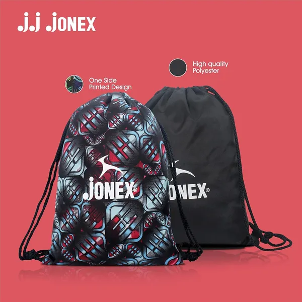 JJ_JONEX_Red_&_Grey_String_Bag_Backpack