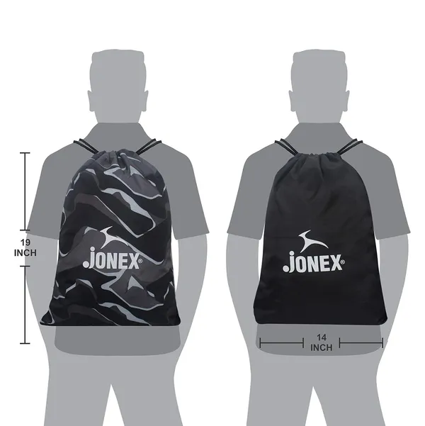 JJ_JONEX_Grey_Black_String_Bag_Backpack