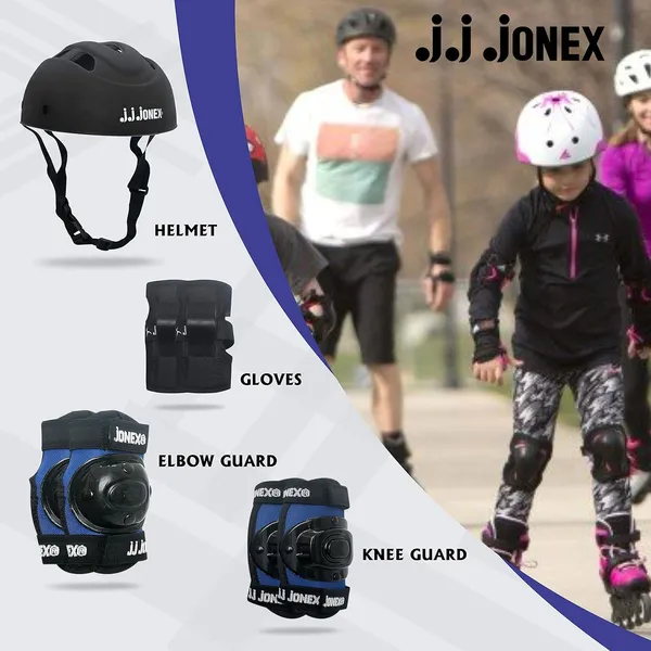 JJ_JONEX_Blue_&_Black_Multi_Sport_Gear_Helmet_Elbow_Guards_Knee_Caps_&_Hand_Gloves_Set_For_Children_(5-16_Years)